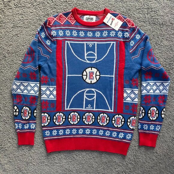 LA Clippers Originals Other - LA Clippers NBA Team Christmas Sweater - NWT - Size Med. - Coolest Ugly Sweater
